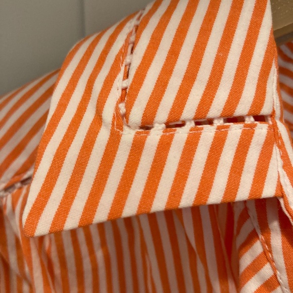 NWT Trina Turk Orange Stripped button shirt dress - Picture 2 of 5